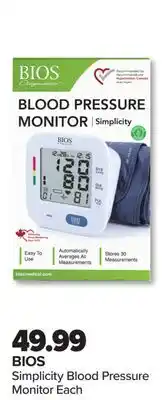 PharmaChoice BIOS Simplicity Blood Pressure Monitor Each offer