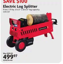 Home Hardware Electric Log Splitter offer