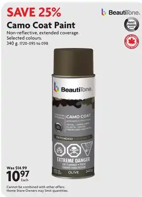 Home Hardware Camo Coat Paint offer
