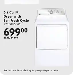 Home Hardware 6.2 Cu. Ft. Dryer with SaniFresh Cycle offer