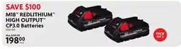 Home Hardware M18 REDLITHIUM HIGH OUTPUT CP3.0 Batteries offer