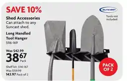 Home Hardware Shed Accessories Can attach to any Suncast shed. Long Handled Tool Hanger offer