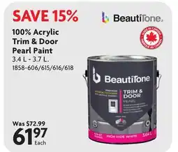 Home Hardware 100% Acrylic Trim & Door Pearl Paint offer