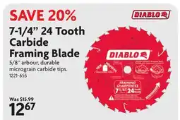 Home Hardware 7-1/4 24 Tooth Carbide Framing Blade offer