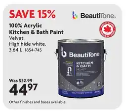 Home Hardware 100% Acrylic Kitchen & Bath Paint offer