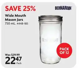 Home Hardware Wide Mouth Mason Jars offer