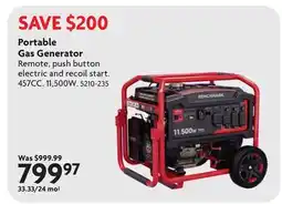 Home Hardware Portable Gas Generator offer