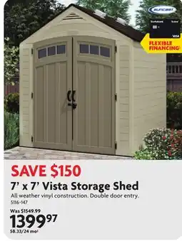 Home Hardware 7' x 7' Vista Storage Shed offer