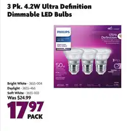 Home Hardware 3 Pk. 4.2W Ultra Definition Dimmable LED Bulbs offer