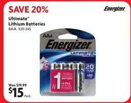 Home Hardware Ultimate Lithium Batteries offer