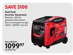 Home Hardware Dual Fuel Inverter Generator offer