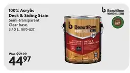 Home Hardware 100% acrylic deck & siding stain offer