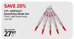 Home Hardware 5 Pc. SAWZALL Demolition Blade Set offer