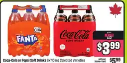 FreshCo Coca-Cola or Pepsi Soft Drinks 6x710 mL Selected varieties offer