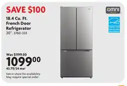 Home Hardware 18.4 Cu. Ft. French Door Refrigerator offer