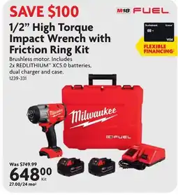 Home Hardware 1/2 High Torque Impact Wrench with Friction Ring Kit offer