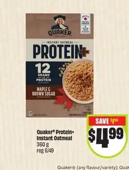 FreshCo Quaker Protein+ Instant Oatmeal 360 g offer