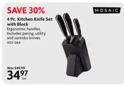 Home Hardware 4 Pc. Kitchen Knife Set with Block offer