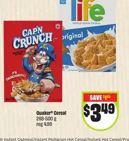 FreshCo Quaker Cereal 268-500g offer