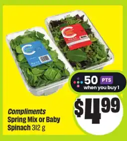 FreshCo Compliments Spring Mix or Baby Spinach 312 g offer