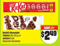FreshCo Nestle Chocolate Tablets 90-120 g or Juniors 8 pk Selected varieties offer