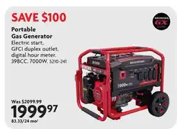 Home Hardware Portable Gas Generator offer