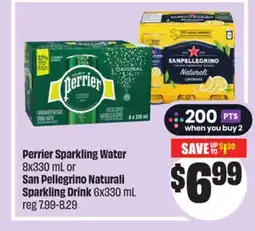 FreshCo Perrier Sparkling Water 8x330 mL or San Pellegrino Naturali Sparkling Drink 6x330 mL offer