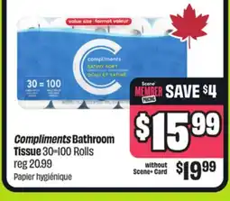 FreshCo Compliments Bathroom Tissue 30=100 Rolls offer