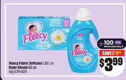FreshCo Fleecy Fabric Softener 1.36 L or Dryer Sheets 80 pk offer