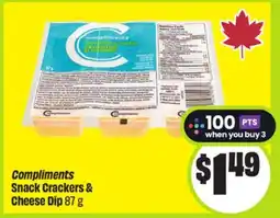 FreshCo Compliments Snack Crackers & Cheese Dip 87 g offer