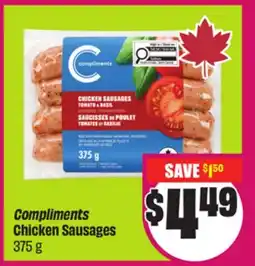 Chalo FreshCo Compliments Chicken Sausages 375 g offer