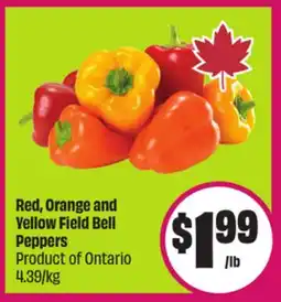 Chalo FreshCo Red, Orange and Yellow Field Bell Peppers Product of Ontario 4.39/kg offer