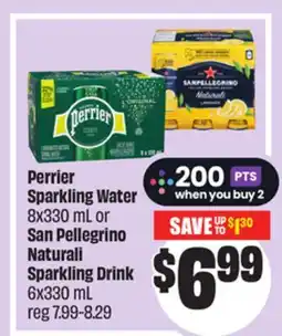 Chalo FreshCo Perrier Sparkling Water 8x330 mL or San Pellegrino Naturali Sparkling Drink 6x330 mL offer