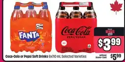 Chalo FreshCo Coca-Cola or Pepsi Soft Drinks 6x710 mL Selected Varieties offer