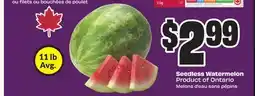 Chalo FreshCo 11 lb Avg. Seedless Watermelon Product of Ontario offer