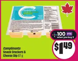 Chalo FreshCo Compliments Snack Crackers & Cheese Dip 87 g offer