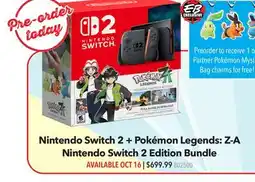 GameStop Nintendo Switch 2 + Pokémon Legends: Z-A Nintendo Switch 2 Edition Bundle offer