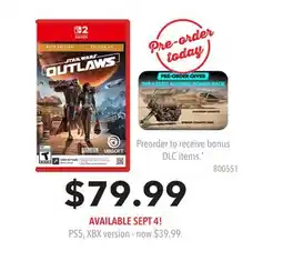GameStop Star Wars Outlaws offer