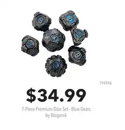 GameStop 7-Piece Premium Dice Set - Blue Gears by Biogenik offer