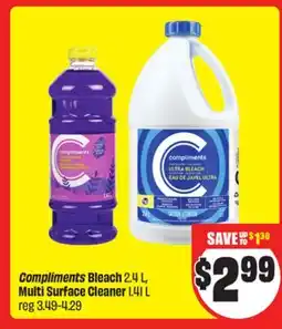 Chalo FreshCo Compliments Bleach 2.4 L, Multi Surface Cleaner 1.41 L offer