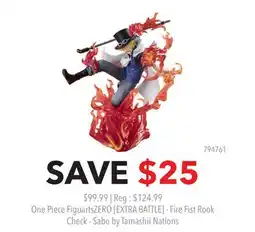 GameStop One Piece FiguartsZERO [EXTRA BATTLE] - Fire Fist Rook Check - Sabo by Tamashii Nations offer