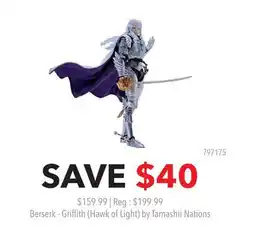 GameStop Berserk - Griffith (Hawk of Light) by Tamashii Nations offer
