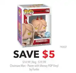 GameStop Chainsaw Man - Power with Meowy POP Vinyl by Funko offer