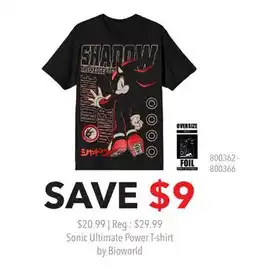 GameStop Sonic Ultimate Power T-shirt by Bioworld offer