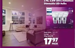 Home Hardware 3 Pk. 5.8W Ultra Definition Dimmable LED Bulbs offer