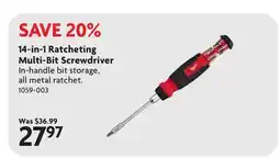 Home Hardware 14-in-1 Ratcheting Multi-Bit Screwdriver offer