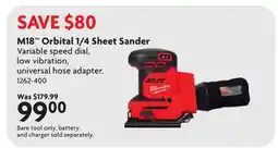 Home Hardware M18 Orbital 1/4 Sheet Sander offer