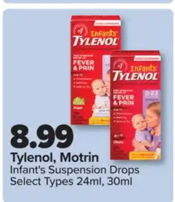 PharmaChoice Tylenol, Motrin Infant's Suspension Drops offer
