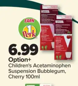 PharmaChoice Option+ Children's Acetaminophen Suspension Bubblegum, Cherry offer