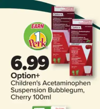PharmaChoice Option+ Children's Acetaminophen Suspension Bubblegum, Cherry offer